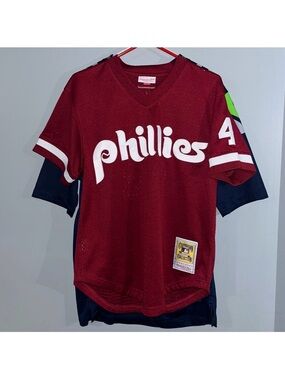 Len Dykstra 1991 Philadelphia Phillies #4 Maroon Mitchell & Ness Baseball Jersey